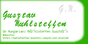 gusztav muhlsteffen business card